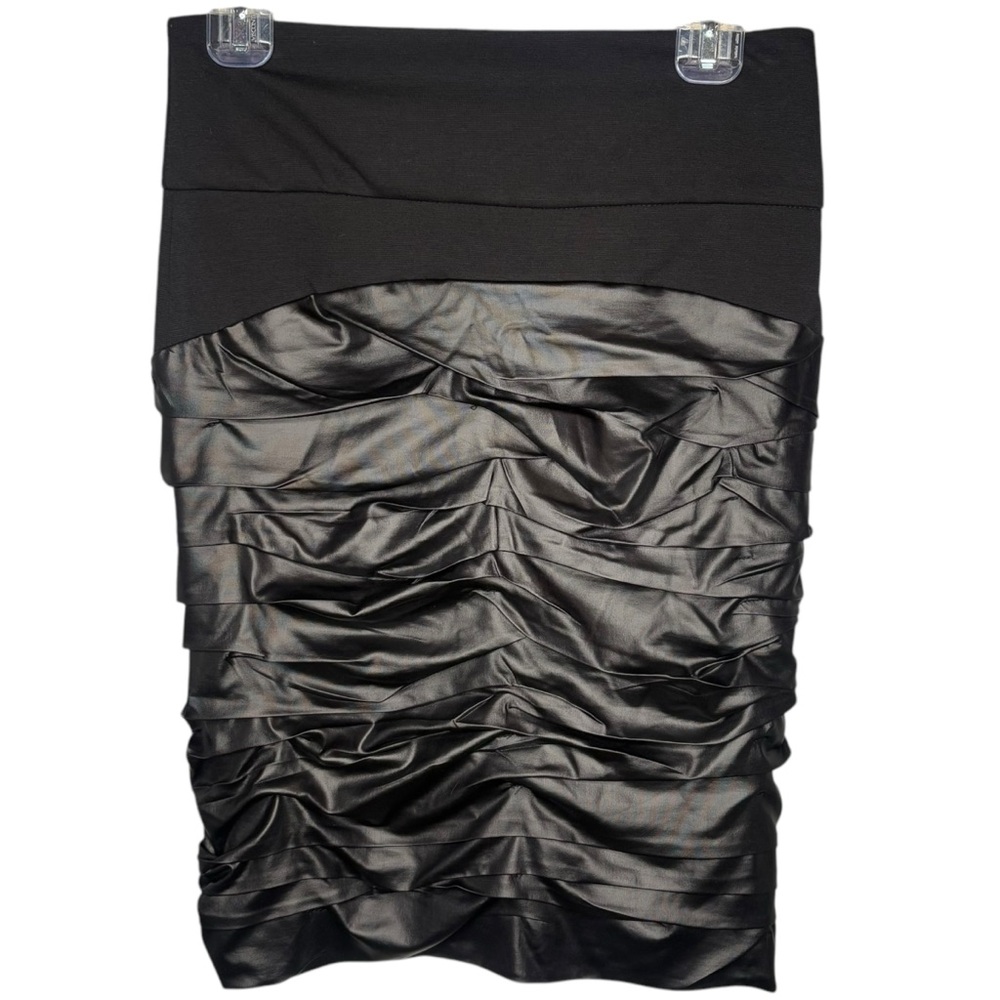 Rinascimento skirt Black faux leather Pencil women’s size small made in Italy